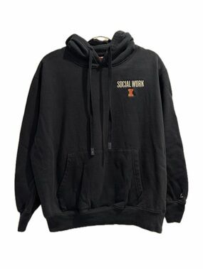 UIUC Social Work Navy Blue Pullover Hoodie with Small Chest Logo Size Large